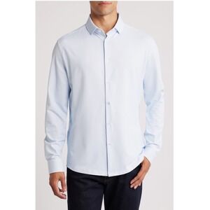 Stone Rose Mens Light Blue Stretch Long Sleeve Button Up Shirt BSCT141-450 M